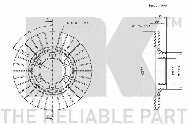 NK 203017 Front brake disc ventilated 203017: Buy near me at 2407.PL in Poland at an Affordable price!