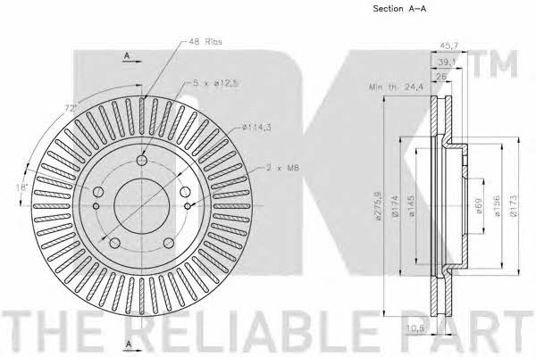 NK 203060 Front brake disc ventilated 203060: Buy near me in Poland at 2407.PL - Good price!