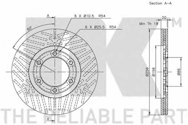 NK 203222 Тормозной диск передний вентилируемый 203222: Отличная цена - Купить в Польше на 2407.PL!
