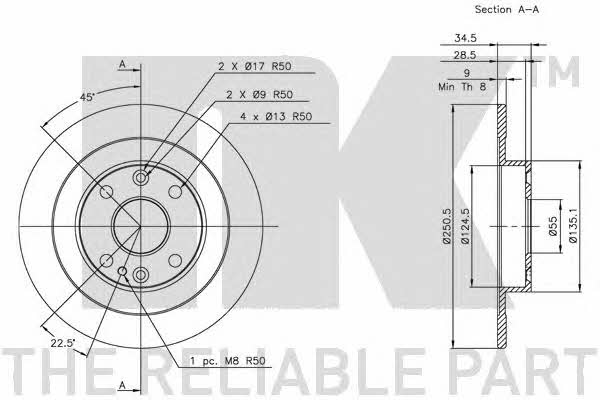 NK 203231 Тормозной диск задний невентилируемый 203231: Отличная цена - Купить в Польше на 2407.PL!