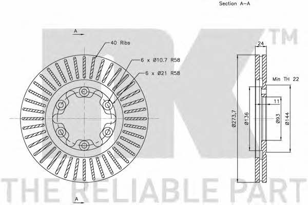 NK 203256 Brake disc 203256: Buy near me at 2407.PL in Poland at an Affordable price!