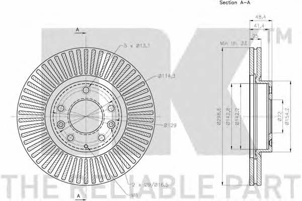 NK 203268 Front brake disc ventilated 203268: Buy near me in Poland at 2407.PL - Good price!