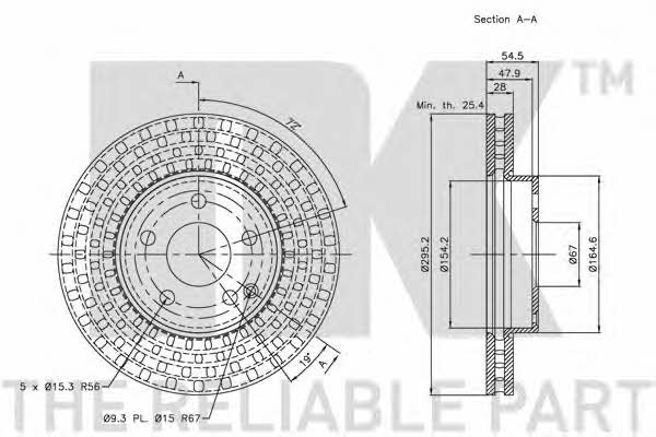 NK 203359 Front brake disc ventilated 203359: Buy near me in Poland at 2407.PL - Good price!