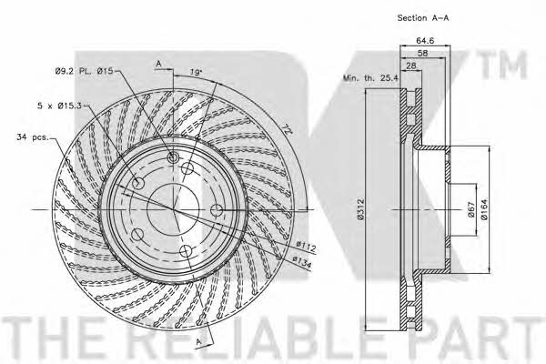 NK 203360 Front brake disc ventilated 203360: Buy near me in Poland at 2407.PL - Good price!