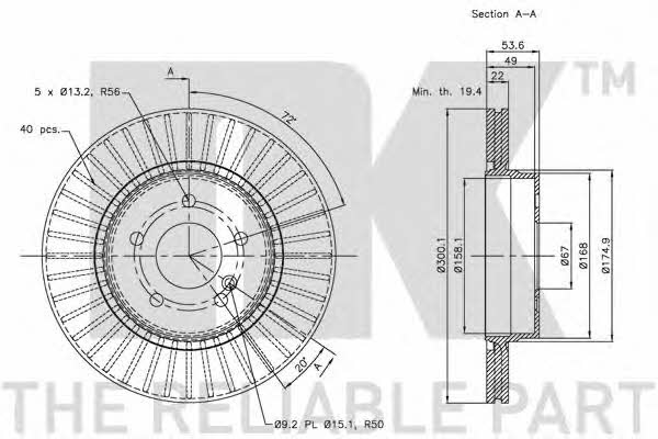 NK 203389 Диск тормозной 203389: Отличная цена - Купить в Польше на 2407.PL!