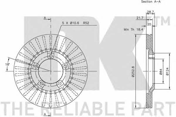 NK 203404 Тормозной диск передний вентилируемый 203404: Отличная цена - Купить в Польше на 2407.PL!