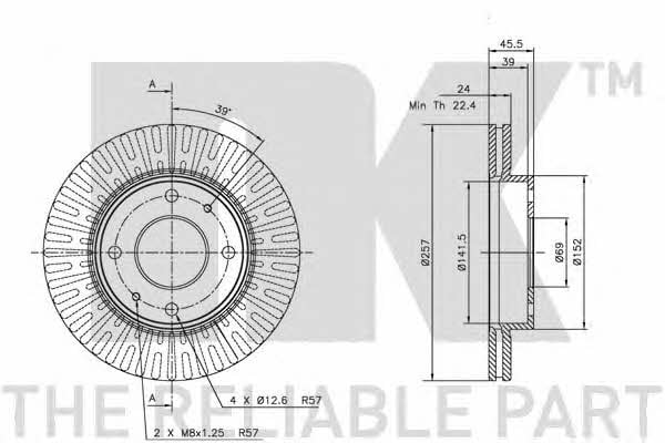 NK 203411 Front brake disc ventilated 203411: Buy near me at 2407.PL in Poland at an Affordable price!