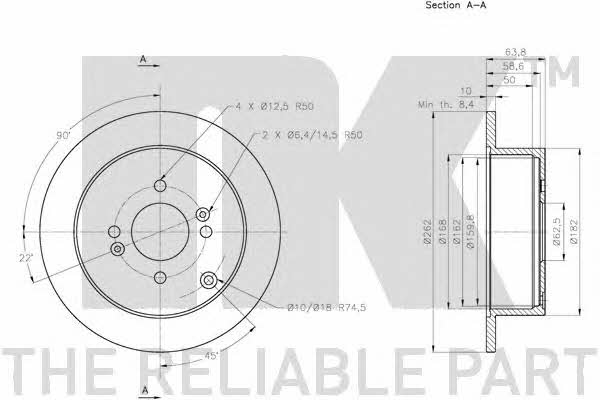 NK 203430 Тормозной диск задний невентилируемый 203430: Отличная цена - Купить в Польше на 2407.PL!