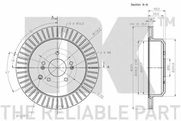 NK 203448 Rear ventilated brake disc 203448: Buy near me at 2407.PL in Poland at an Affordable price!