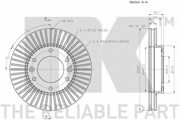 NK 203524 Innenbelüftete Bremsscheibe vorne 203524: Kaufen Sie zu einem guten Preis in Polen bei 2407.PL!