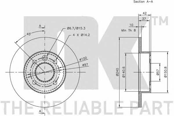 NK 203633 Тормозной диск задний невентилируемый 203633: Отличная цена - Купить в Польше на 2407.PL!