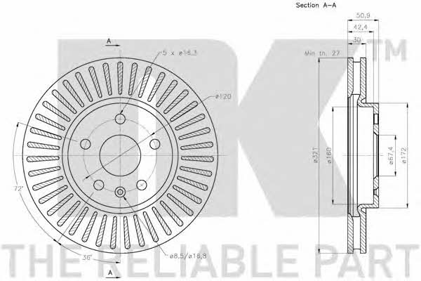 NK 203669 Front brake disc ventilated 203669: Buy near me in Poland at 2407.PL - Good price!