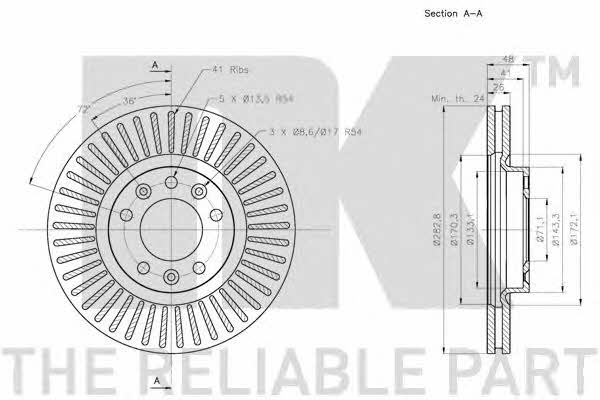 NK 203741 Тормозной диск передний вентилируемый 203741: Отличная цена - Купить в Польше на 2407.PL!