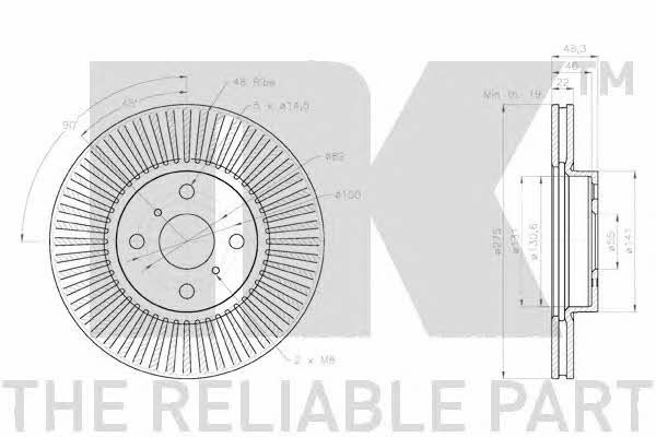 NK 2045108 Тормозной диск передний вентилируемый 2045108: Отличная цена - Купить в Польше на 2407.PL!