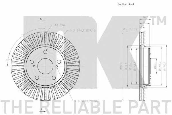 NK 2045121 Front brake disc ventilated 2045121: Buy near me in Poland at 2407.PL - Good price!