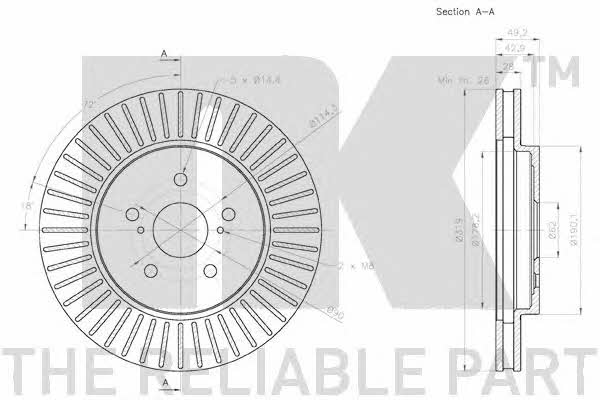 NK 2045168 Front brake disc ventilated 2045168: Buy near me in Poland at 2407.PL - Good price!