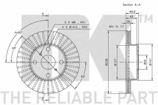 NK 204526 Тормозной диск передний вентилируемый 204526: Отличная цена - Купить в Польше на 2407.PL!