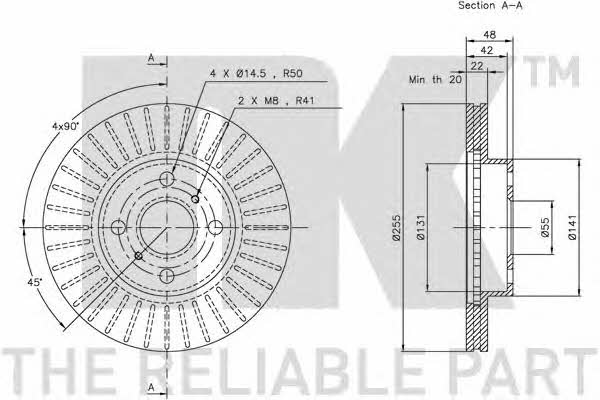NK 204543 Тормозной диск передний вентилируемый 204543: Отличная цена - Купить в Польше на 2407.PL!