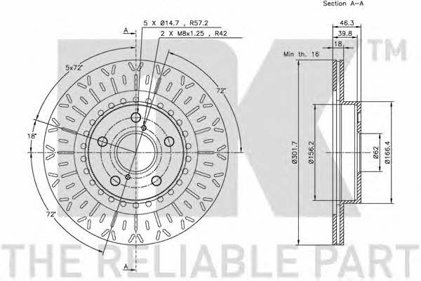NK 204562 Front brake disc ventilated 204562: Buy near me in Poland at 2407.PL - Good price!