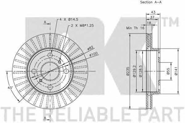 NK 204565 Front brake disc ventilated 204565: Buy near me in Poland at 2407.PL - Good price!