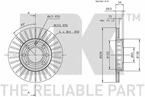 NK 204776 Front brake disc ventilated 204776: Buy near me in Poland at 2407.PL - Good price!