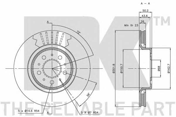 NK 204837 Тормозной диск передний вентилируемый 204837: Отличная цена - Купить в Польше на 2407.PL!
