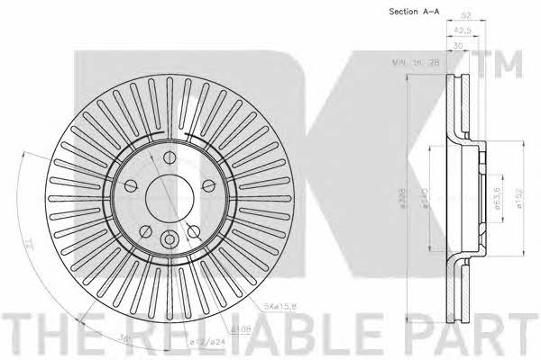 NK 204860 Тормозной диск передний вентилируемый 204860: Отличная цена - Купить в Польше на 2407.PL!