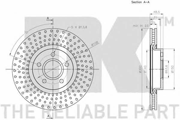 NK 204864 Front brake disc ventilated 204864: Buy near me in Poland at 2407.PL - Good price!