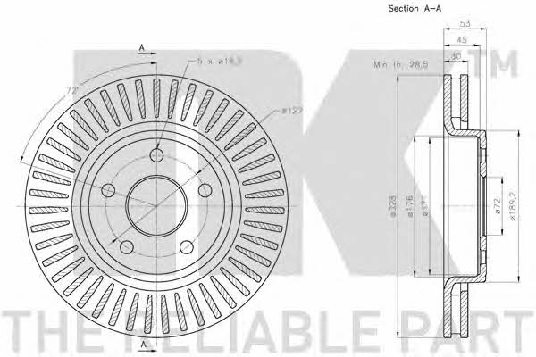 NK 209317 Front brake disc ventilated 209317: Buy near me in Poland at 2407.PL - Good price!