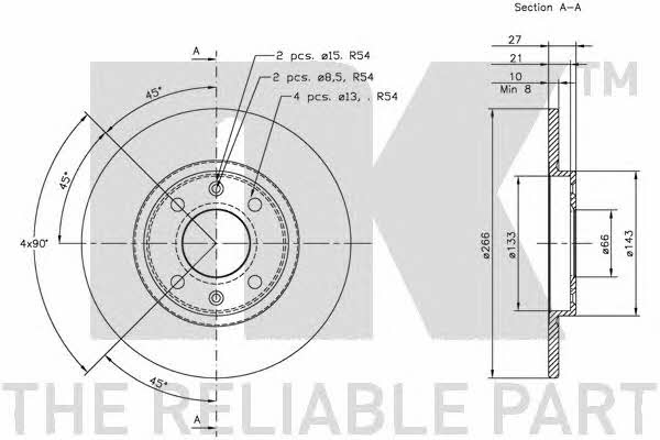 NK 209914 Тормозной диск передний невентилируемый 209914: Отличная цена - Купить в Польше на 2407.PL!