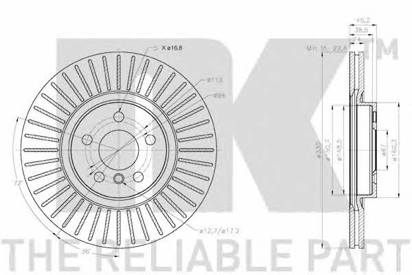 NK 2015115 Brake disc 2015115: Buy near me at 2407.PL in Poland at an Affordable price!