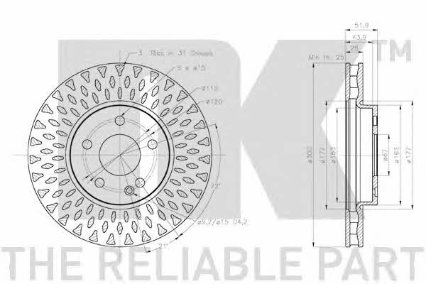 NK 2033136 Brake disc 2033136: Buy near me at 2407.PL in Poland at an Affordable price!