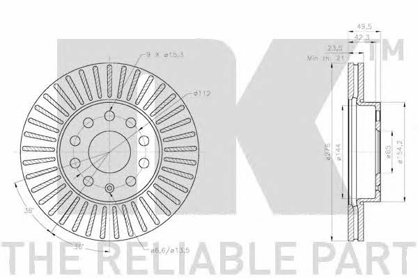 NK 2047166 Front brake disc ventilated 2047166: Buy near me in Poland at 2407.PL - Good price!