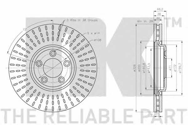 NK 311226 Тормозной диск передний вентилируемый 311226: Отличная цена - Купить в Польше на 2407.PL!