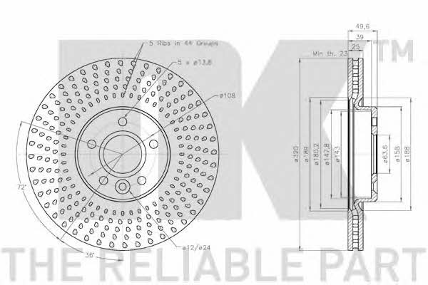 NK 3125105 Front brake disc ventilated 3125105: Buy near me in Poland at 2407.PL - Good price!