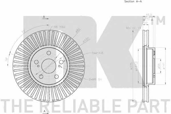 NK 2045132 Brake disc 2045132: Buy near me in Poland at 2407.PL - Good price!