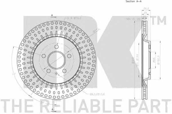 NK 2047156 Rear ventilated brake disc 2047156: Buy near me in Poland at 2407.PL - Good price!