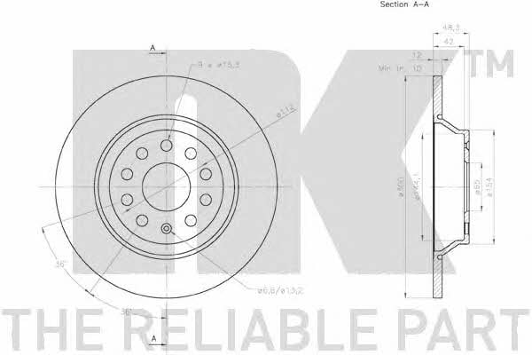 NK 2047160 Bremsscheibe hinten, unbelüftet 2047160: Kaufen Sie zu einem guten Preis in Polen bei 2407.PL!