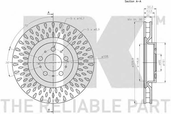 NK 204866 Front brake disc ventilated 204866: Buy near me in Poland at 2407.PL - Good price!