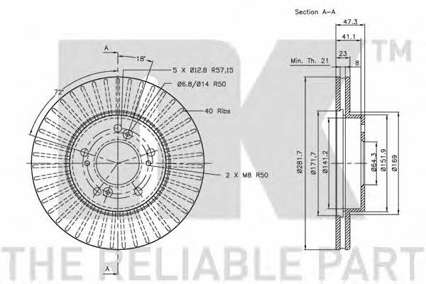 NK 312626 Front brake disc ventilated 312626: Buy near me in Poland at 2407.PL - Good price!