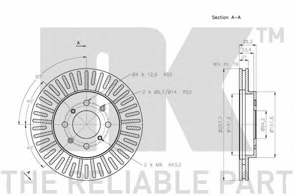 NK 312647 Front brake disc ventilated 312647: Buy near me in Poland at 2407.PL - Good price!