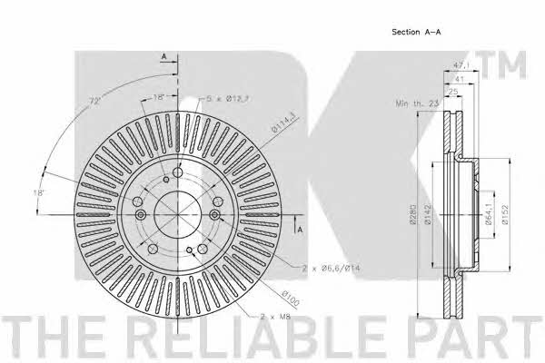 NK 312661 Front brake disc ventilated 312661: Buy near me in Poland at 2407.PL - Good price!