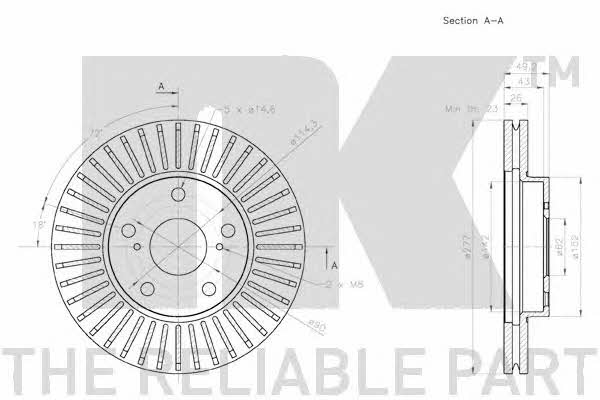 NK 2045170 Тормозной диск передний вентилируемый 2045170: Отличная цена - Купить в Польше на 2407.PL!