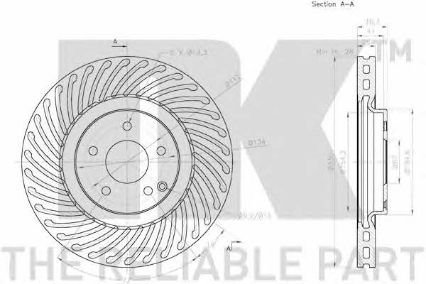 NK 3133114 Front brake disc ventilated 3133114: Buy near me in Poland at 2407.PL - Good price!