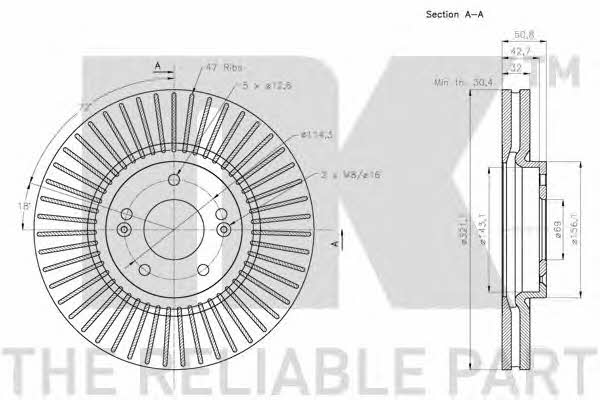 NK 203440 Тормозной диск передний вентилируемый 203440: Отличная цена - Купить в Польше на 2407.PL!