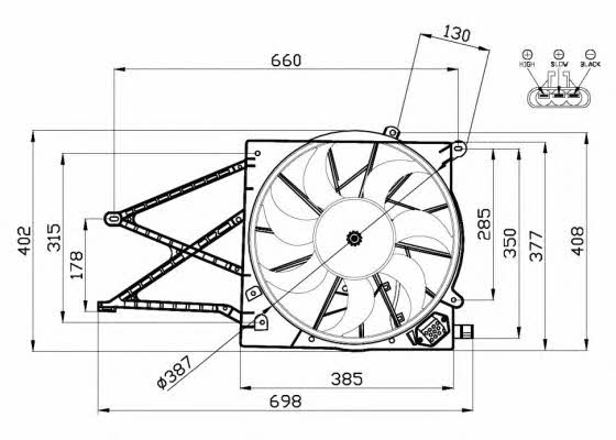 NRF 47582 Hub, engine cooling fan wheel 47582: Buy near me at 2407.PL in Poland at an Affordable price!
