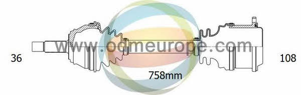 Odm-multiparts 18-212530 Drive shaft 18212530: Buy near me in Poland at 2407.PL - Good price!