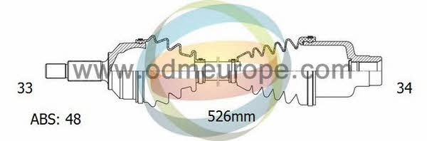 Odm-multiparts 18-001121 Drive shaft 18001121: Buy near me at 2407.PL in Poland at an Affordable price!