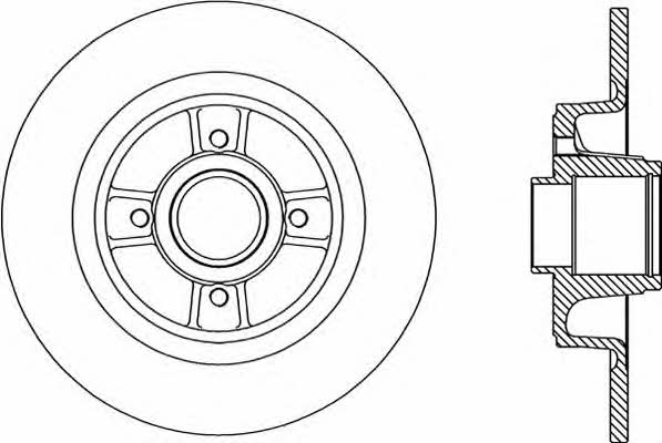 Open parts BDA2166.10 Rear brake disc, non-ventilated BDA216610: Buy near me in Poland at 2407.PL - Good price!