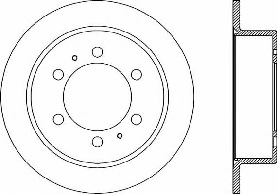 Open parts BDR1860.10 Rear brake disc, non-ventilated BDR186010: Buy near me in Poland at 2407.PL - Good price!